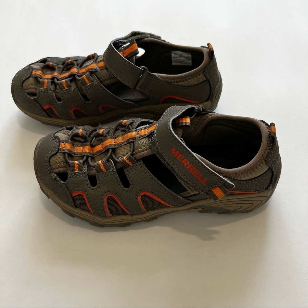 Merrell Kids Hydro H20 Hiker Outdoor Sports Sandal Gunsmoke Orange Size 13M - Picture 2 of 8
